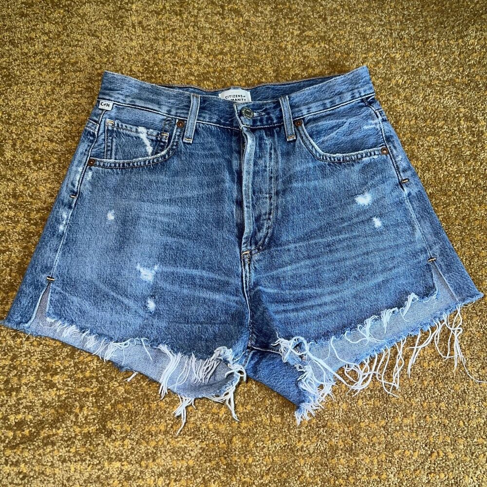 Citizens Of Humanity Marlow Vintage Short 23 Raw Frayed Hem Daisy Dukes Cotton